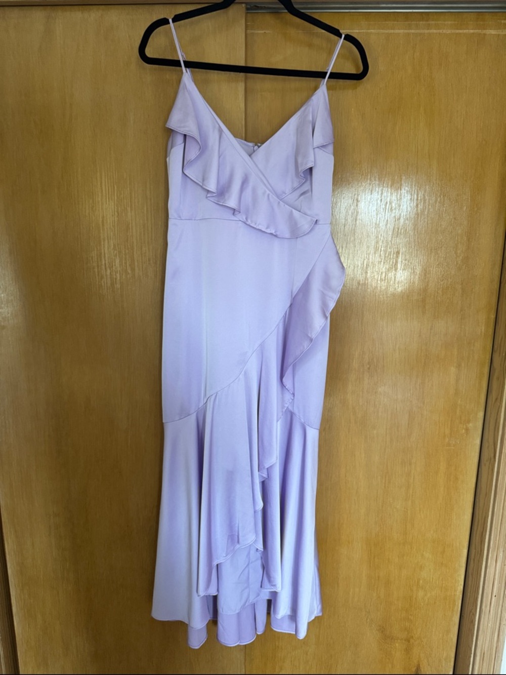 Express Lavender Ruffle High-Low Midi Dress - Picture 6 of 6